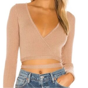 Ribbed Wrap Crop Top